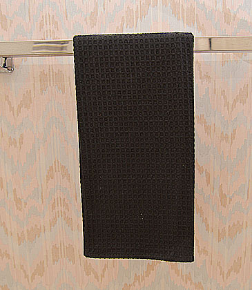 Black colored Waffle Weaves Kitchen Towel. 18"x26"